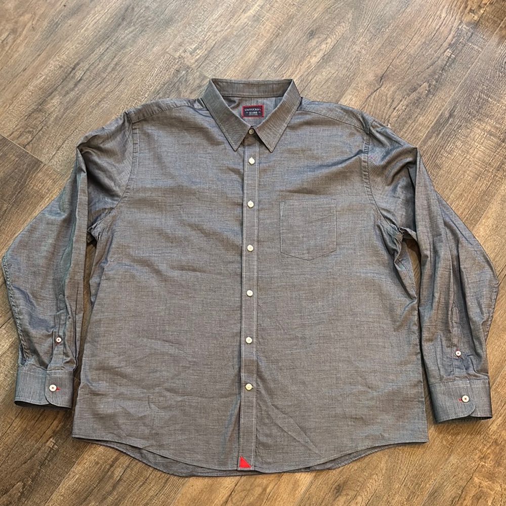 UNTUCKit Men’s Size XXL Gray Silver Casual Button‎ Down Shirt